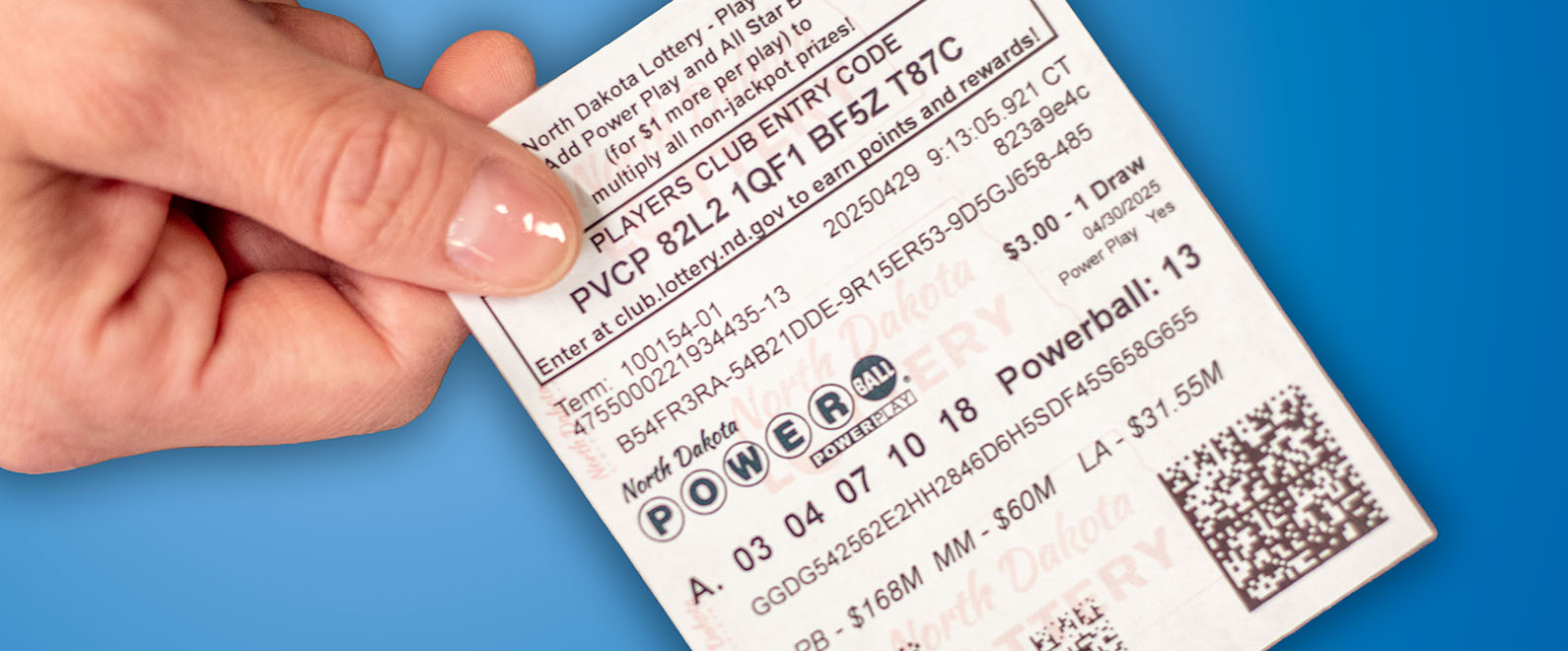 North Dakota Lottery Powerball Ticket